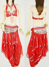 Nylon rouge 85% 15% Soutien-gorge en mousseline de soie Spandex Costume Belly Dance Pants