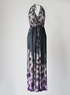 Robe Pour Femme 100% Viscose Motif Plume Grise Magnifique 