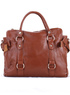 Brown Cowhide Cotton 42*15*30cm Women&rsquo;s Satchel
