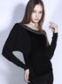 El&eacute;gant noir 95% Modal 5% Spandex femme ronde Neck Plus Size T-shirt