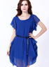 Modern Sapphire col rond manches courtes femme Mousseline Robe Taille Plus