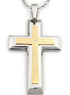 Cool argent&eacute; et dor&eacute; Titanium Steel Cross Hommes pendentif en forme