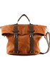 Fashion 34*30cm Brown PU Buckles Womens Shoulder Bag