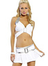 Robe de Club F&eacute;minine Corde du Pendu PU et Acrylique Blanche Mignonne 