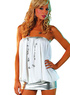 Robe de Club F&eacute;minine PU Acrylique Sans Bretelle Blanc Populaire 