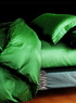 Ensemble de literie beau et vert de 4-pc de housse de couette en soie
