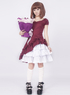 コスチューム 正統派 ロリータワンピース お姫系ゴスロリ【素材：コットン／色：ワインレッド・ホワイト】
