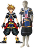 Noir Rouge Blanc Bleu Jaune uniforme Kingdom Hearts 2 cosplay costume en tissu Sora Kids