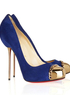 Gorgeous Blue Stiletto High Heel Sheepskin Womens Shoes