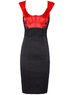 Robe Pour Femme Spandex Soie Sans Manche Rouge Occidentale Moderne 