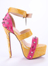 Color Block Snake Studded PU Women's Dress Sandals