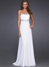Romantic White Chiffon Beading Strapless Prom Dress