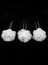 Fleur de cheveux de mariage en alliage fil Rhinestone soie blanche