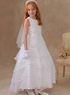 White A-line Multi-Layer Satin First Communion Dress