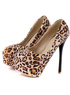 Multi Spike Heel Leopard Print Nubuck Women's High Heels 