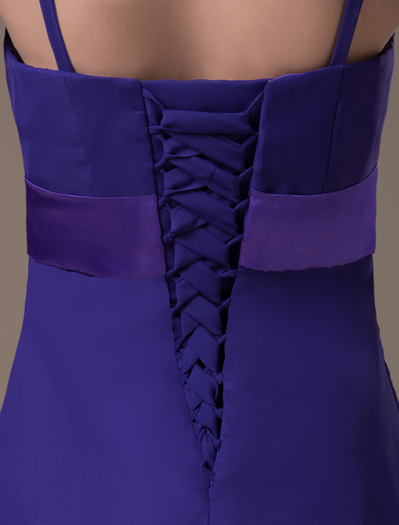 Grape Elastic Woven Satin Tea Length Maternity Bridesmaid Dress