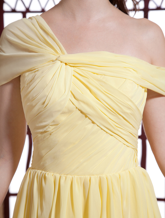 Paris Hilton Fashion Daffodil Satin Chiffon Celebrity Dress