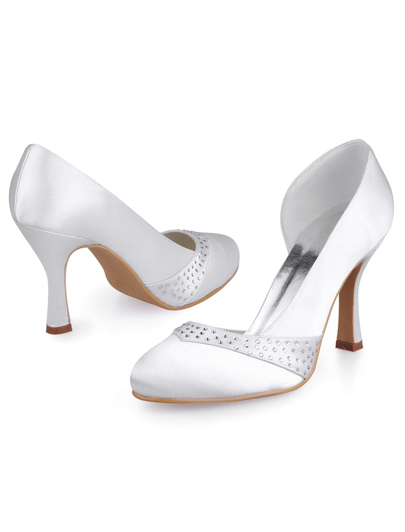 Chaussures de mariée en soie et satin avec strass - Milanoo Chaussures de mariée en soie et satin avec strass - Milanoo