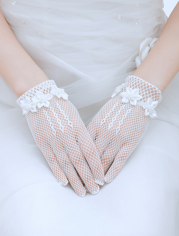 ブライダル : ブライダル グローブ フィンガーレス : White Wedding Gloves