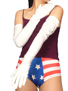 Gants collants en PVC blancs