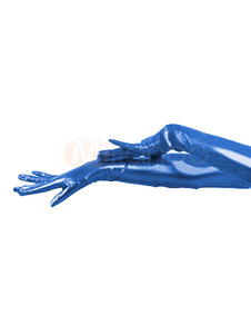 Gants bleus hauteur d'épaule, PVC