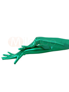 Gants de longueur d'épaule vert métallique brillant