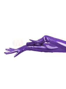 Gants de longueur d'épaule pourpre métallique brillant