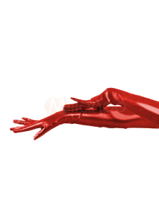 Gants collants métallisés brillants rouges