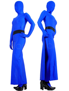 Zentai unisexe bleu en Lycra Spandex du Style de jupe
