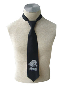 Toussaint Cosplay Cravate noire imprimée