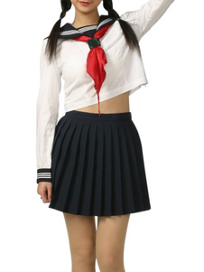 Uniforme scolaire cosplay, manches longues, noir et blanc