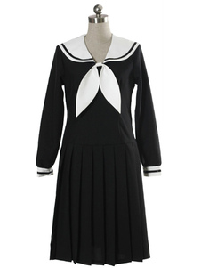 Costume plissé bicolore de School Uniform avec nœud