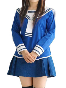 Costume cosplay bleu uniforme scolaire