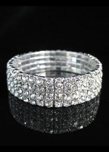 Bracelet de mariée blanc avec strass