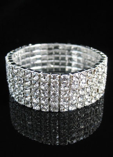 Bracelet pour mariée en rhinestone blanc