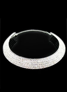 5 de mariage strass Collier Row mariée