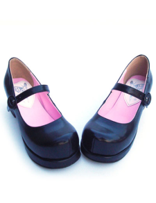Chaussures Lolita noires à talons épais