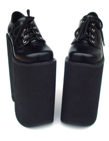8.7'' High Heel Black PU Lolita Pumps