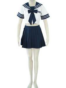 Cosplay Costume Uniforme Scolaire Bleu et Blanc
