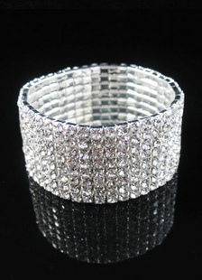 Bracelet pour mariée en rhinestone blanc