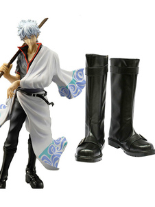 Chaussures de Cosplay en cuir imité pour Gin Tama Sakata Gintoki