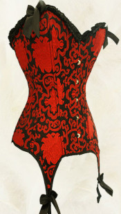 Red Jacquard Strapless Sweetheart Sexy Corset