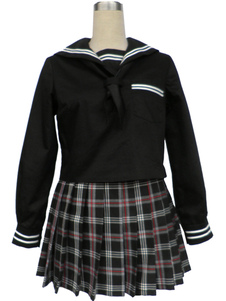 Costume Cosplay Uniforme Scolaire Noir Marin-Style à Manches Longues