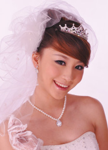 Ensemble de bijoux nuptiaux, imitation perles alliage blanc argenté