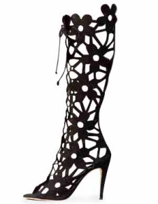 Gorgeous Black Sheepskin Suede Fashion Shoes