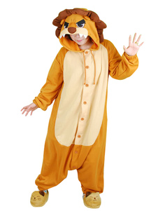 Confortable pyjama à capuche de lion vif