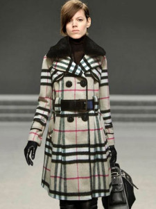 Yellow Checked Euramerican Woolen Cloth Dress