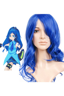 Perruque cosplay nylon, bleue 45cm, VOCALOID
