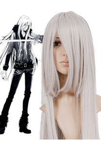 Perruque cosplay gris argentée 100 cm Hitman Reborn Perruque cosplay Superbia Squalo