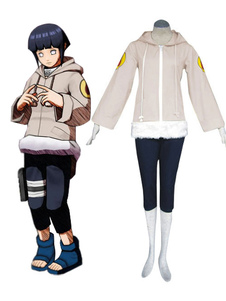 Naruto Hyuuga Hinata Toussaint Cosplay Costume Faux cuir